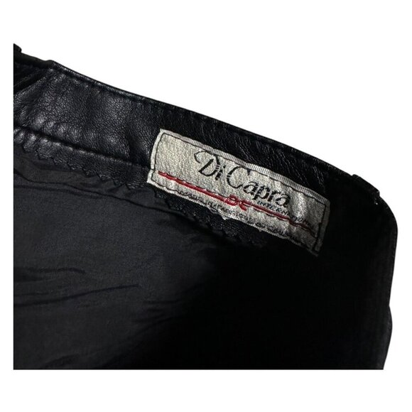 Vintage 90s GENUINE LEATHER DiCapra Designer Biker Glam Pants Womens XS - Picture 5 of 5